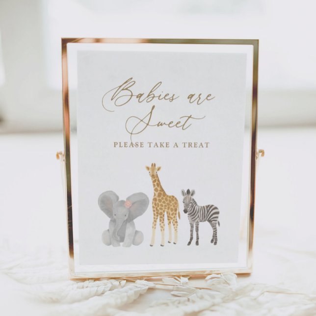 Girl Safari Baby Shower Babies Are Sweet Sign (Creator Uploaded)