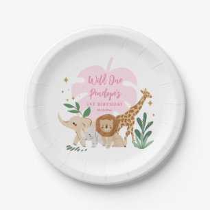 Girl Safari Birthday Party Paper Plates