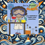 Girl Science Birthday Party Invitation<br><div class="desc">A girl in the science lab surrounded by test tubes,  beakers,  and areas you can customise before ordering on colourful science theme birthday party invitations! If your child loves science and wants a mad scientist birthday party you'll love our easy to customise science birthday invites!</div>