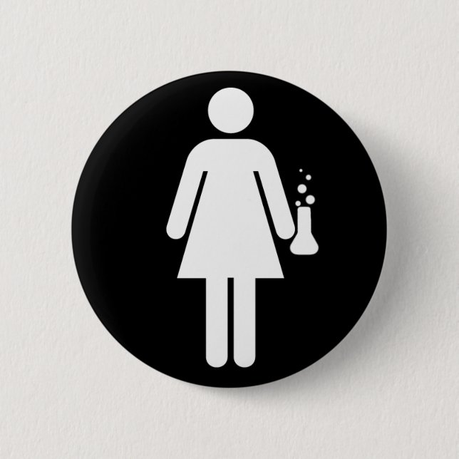 Girl Scientist 6 Cm Round Badge (Front)