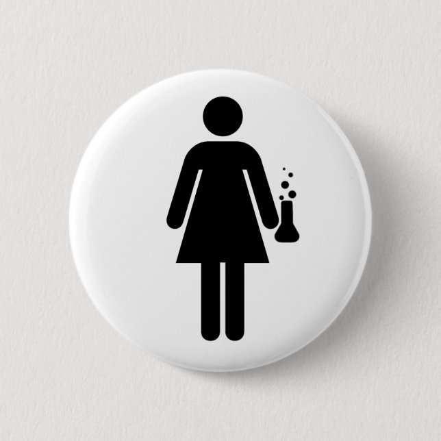 Girl Scientist 6 Cm Round Badge (Front)