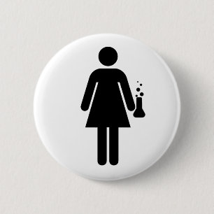 Girl Scientist 6 Cm Round Badge