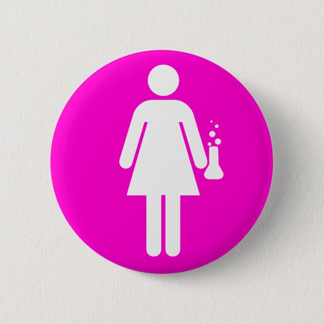Girl Scientist 6 Cm Round Badge (Front)