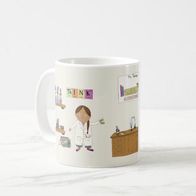 Girl Scientist Coffee Mug (Front Left)