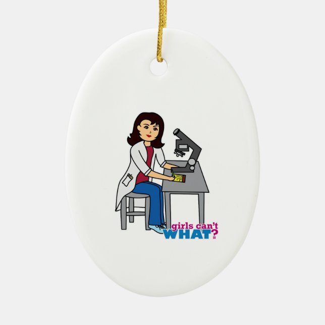 Girl Scientist - Medium Ceramic Tree Decoration (Front)