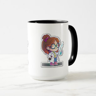 Girl Scientist Sticker Art Combo Mug, 15 oz Mug