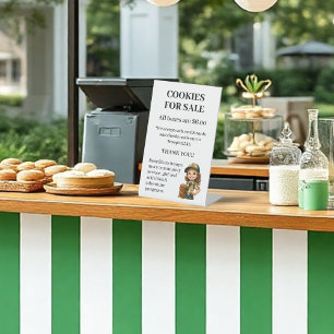 Girl Scout Booth Cookies for Sale Pedestal Sign