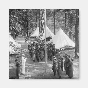 Girl Scout Flag-Raising: 1919 Magnet
