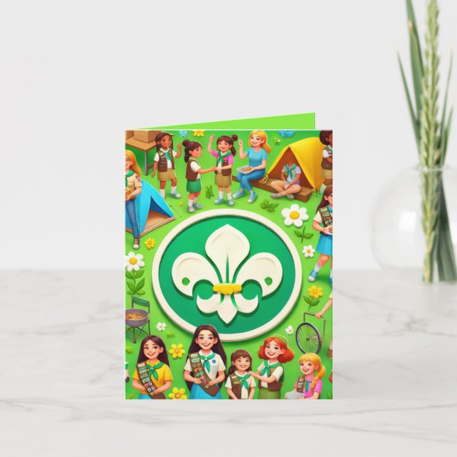 Girl Scout Honour Congratulations on Award Card (Front)