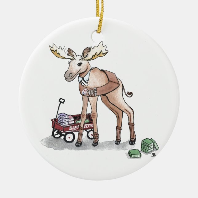 Girl Scout Moose Ceramic Tree Decoration (Front)