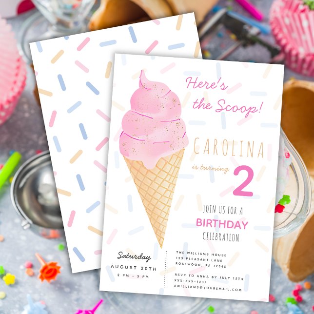 Girl Second Birthday Invitation (Creator Uploaded)