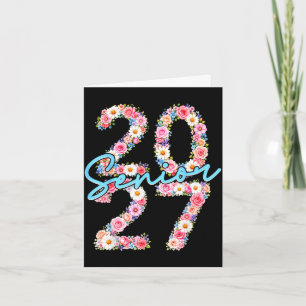 Girl senior 2027 class of 2027 floral flower card