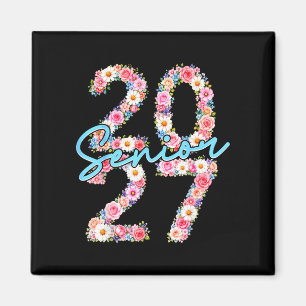 Girl senior 2027 class of 2027 floral flower magnet