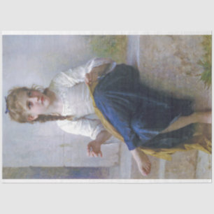 Girl Sewing, Bouguereau Tissue Paper