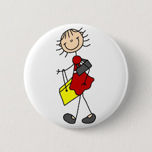 Girl Shopping Button