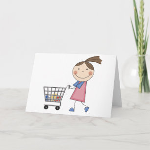 Girl Shopping T-shirts and Gifts Card
