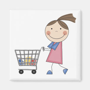 Girl Shopping T-shirts and Gifts Magnet