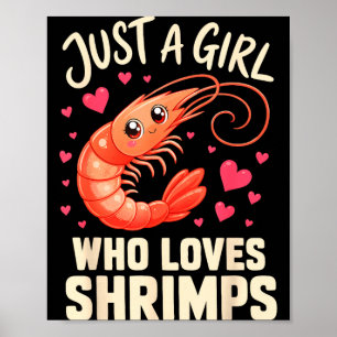 Girl shrimps cajun seafood poster