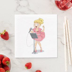 Girl Singing Napkin