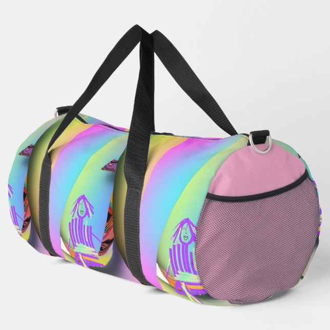 Girl Sitting Down Duffle Bag (Right Corner)