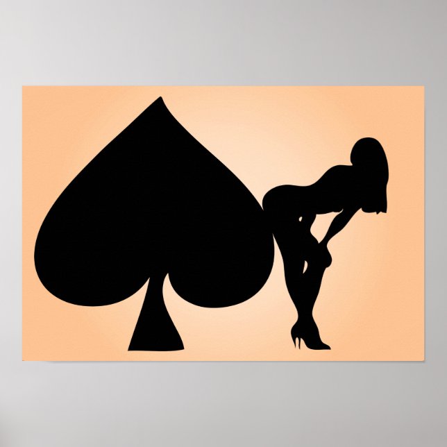 Girl Sitting On Ace of Spades Poster (Front)