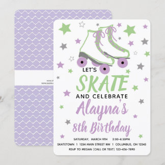 Girl Skate Birthday Party  Invitation