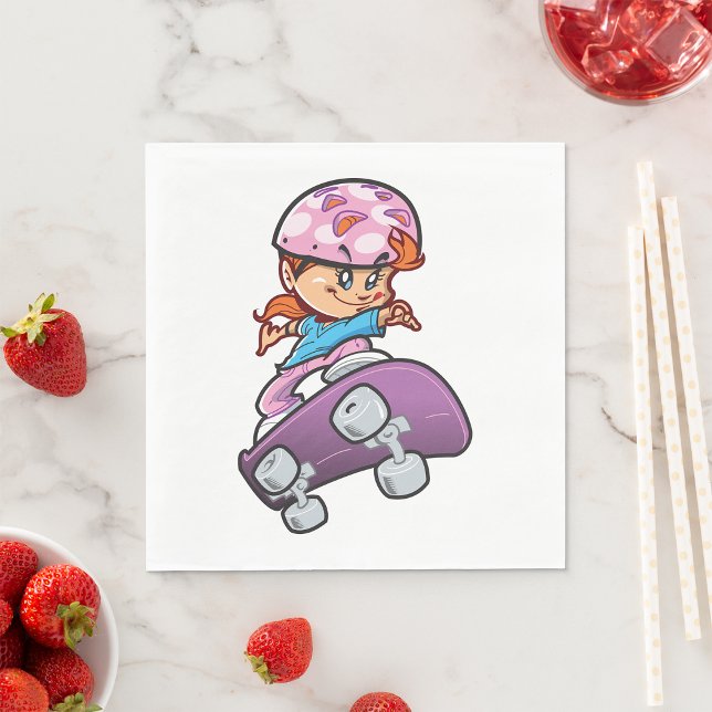 Girl Skateboarder Napkin (Creator Uploaded)