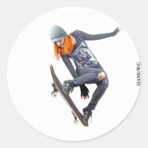 Girl Skateboarder Sticker HAMbyWG