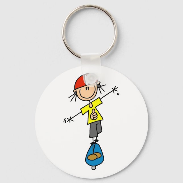 Girl Skateboarder Tshirts and Gifts Key Ring (Front)