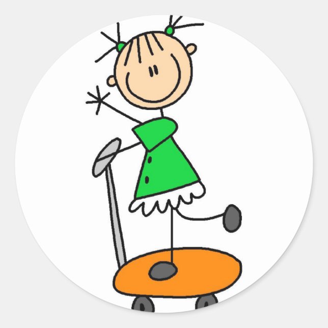 Girl Skateboarding Stickers Sticker (Front)