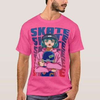 Girl Skater Skateboarder Skateboarding Skate Sk8er T-Shirt