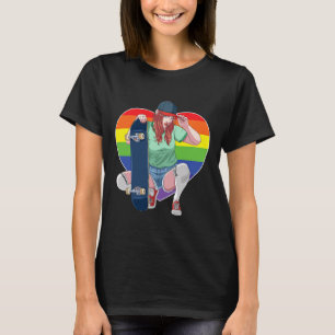 Girl Skater Skateboarding Lesbian Skateboarder Rai T-Shirt