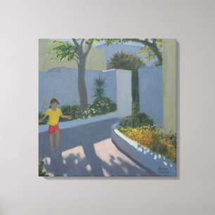 Girl Skipping Santorini 2002 Canvas Print