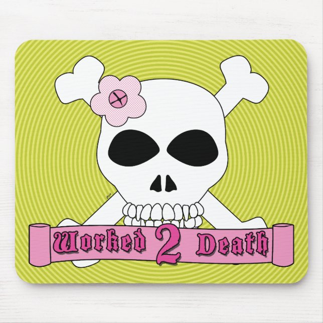 Girl Skull and Crossbones Mousepad (Front)
