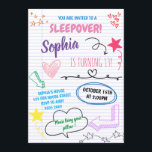 Girl Sleepover Party Teen Kids Slumber Birthday Invitation<br><div class="desc">Girl Sleepover Party Teen Kids Slumber Birthday</div>