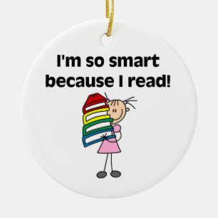 Girl Smart Because I Read Ceramic Tree Decoration