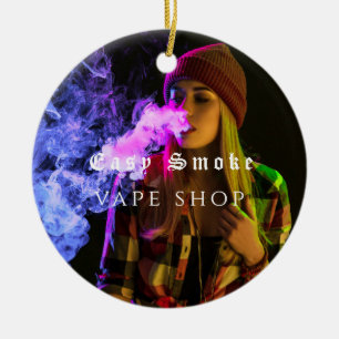 Girl Smoke Vape Shop Ceramic Tree Decoration