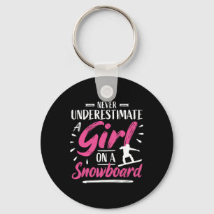 Girl Snowboarding - Snowboard Key Ring