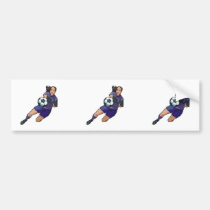 girl soccer goalie graphic bumper sticker