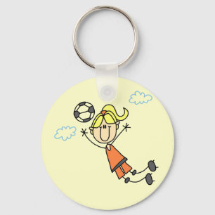Girl Soccer Jump Tshirts and Gifts Key Ring