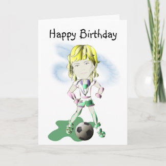 Girl Soccer Player Art Card