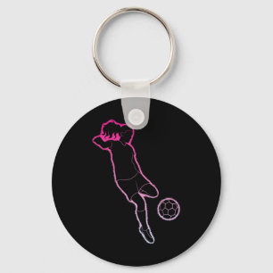 Girl Soccer Silouette Footbyller Soccer Player Wom Key Ring
