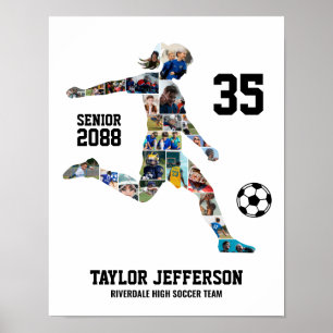 Girl Soccer Team Sports Custom Photo Collage Poster