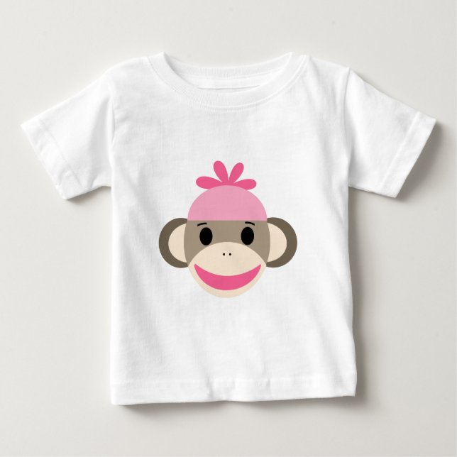 girl sock monkey baby T-Shirt (Front)