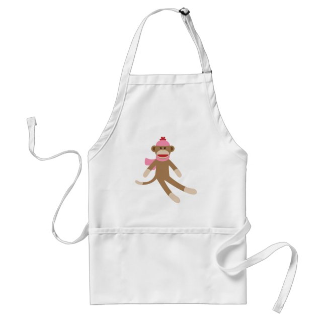 girl sock monkey standard apron (Front)