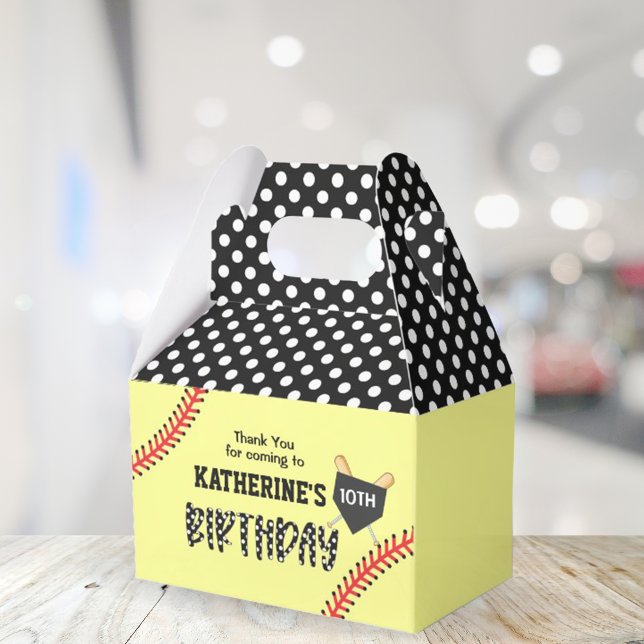 Girl Softball Birthday Party Favour Box (Girl Softball Birthday Party Favor Boxes)