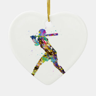 Girl Softball Player Ceramic Tree Decoration