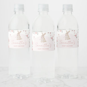 Girl Some Bunny Baby Shower Water Bottle Label