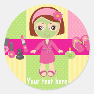 Girl Spa Birthday Party Guest Favour Classic Round Sticker