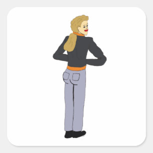 girl   square sticker